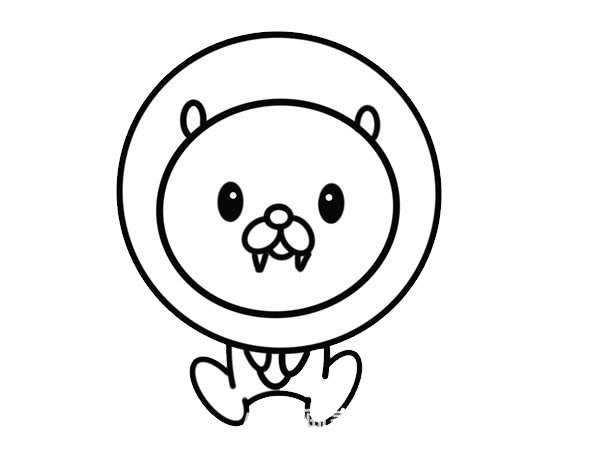 简单的卡通狮子儿童画