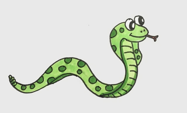 眼镜王蛇简笔画步骤