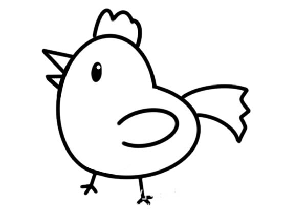 Q版小公鸡简笔画步骤