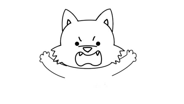 可爱的卡通大灰狼简笔画画法