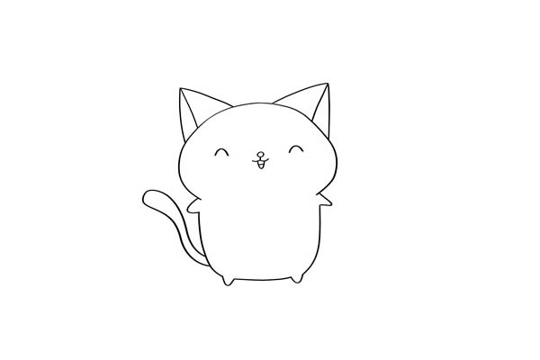 可爱漂亮的小猫咪简笔画