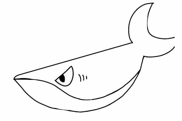 海底的大鲨鱼简笔画