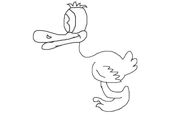 卡通鸭子简笔画