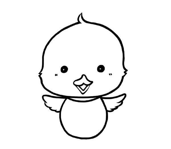 简单可爱的小黄鸭简笔画