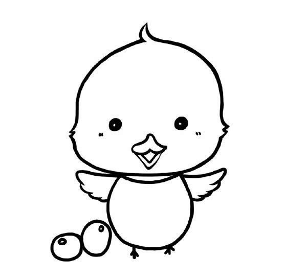 简单可爱的小黄鸭简笔画
