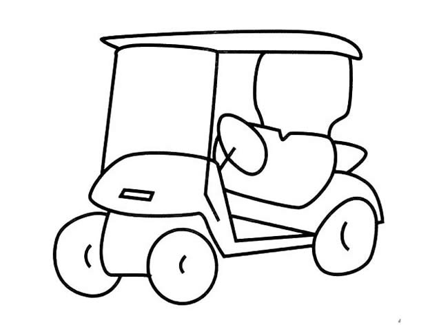 高尔夫球车简笔画