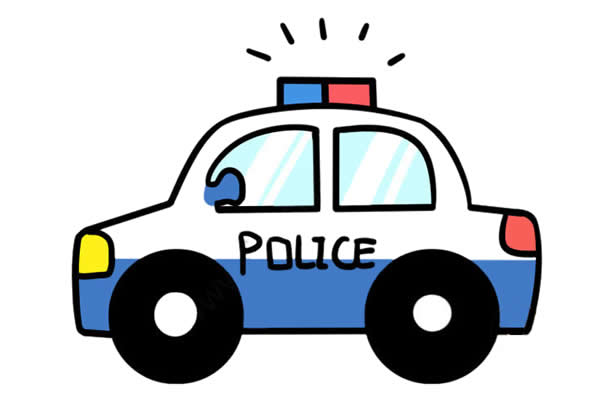 好看的警车简笔画 好看的警车简笔画