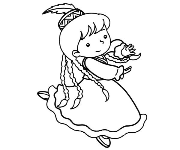 跳舞的女孩简笔画