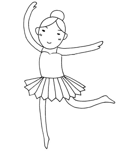 跳芭蕾舞的女孩简笔画