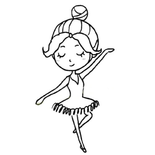 ​​​​​​​跳芭蕾舞的女孩简笔画教程
