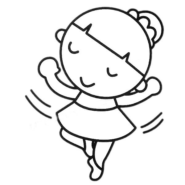 跳芭蕾舞的女生简笔画