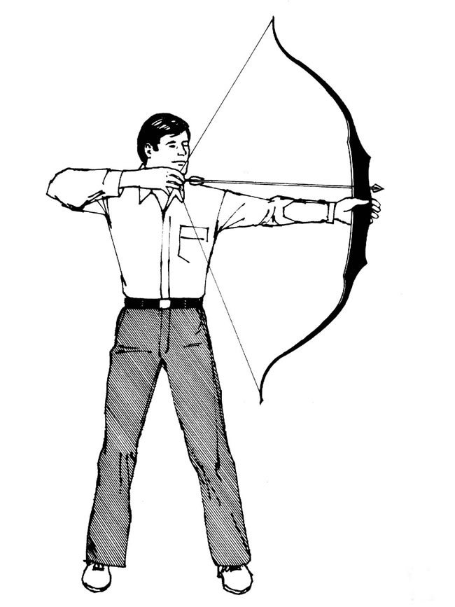 正在射箭的男生简笔画