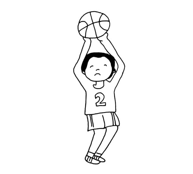 打篮球的运动员简笔画