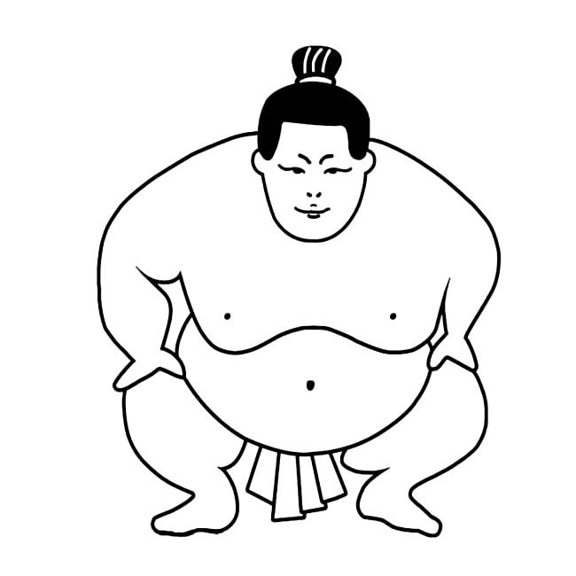 相扑大胖子人物简笔画
