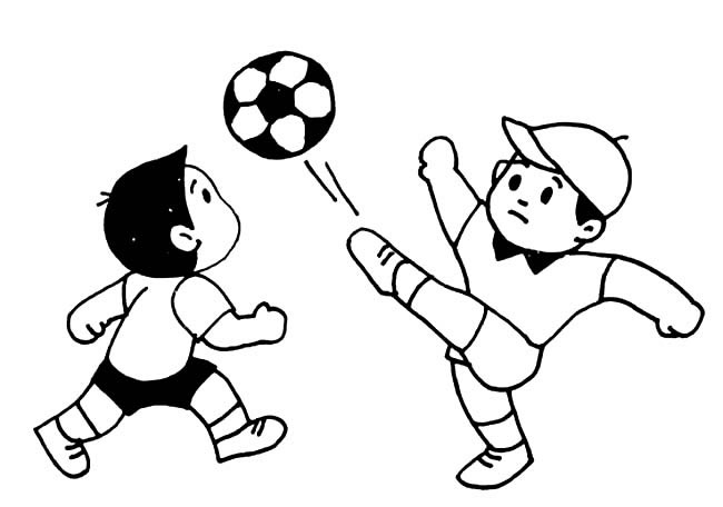 踢球的小孩子人物简笔画