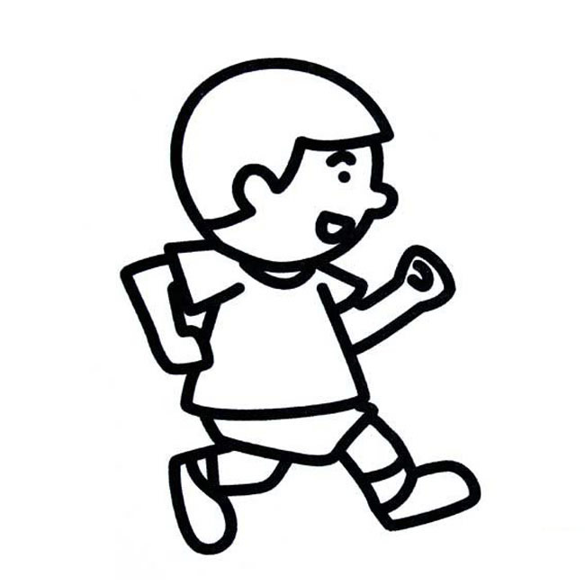 跑步的小孩人物简笔画