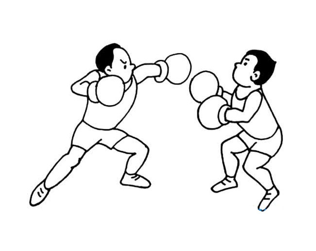 拳击比赛简笔画