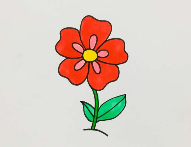 五瓣花简笔画画法步骤