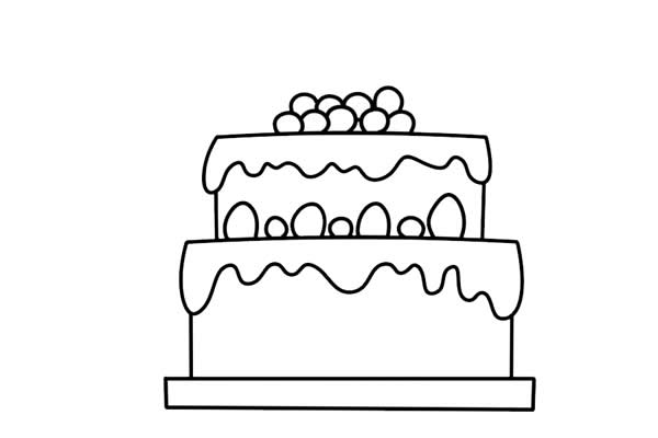 双层生日蛋糕简笔画