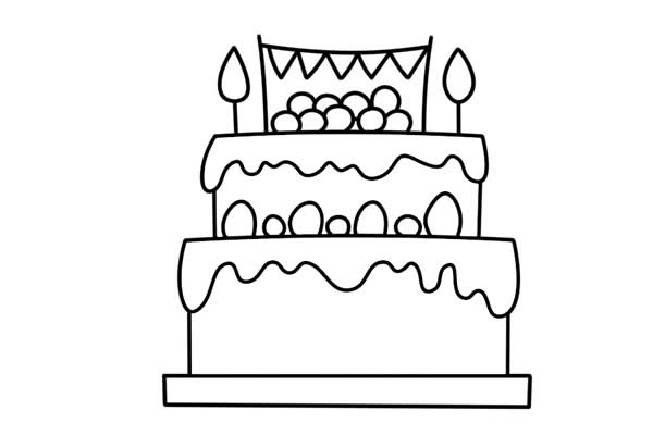 双层生日蛋糕简笔画