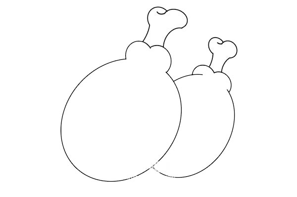 油炸鸡腿简笔画步骤