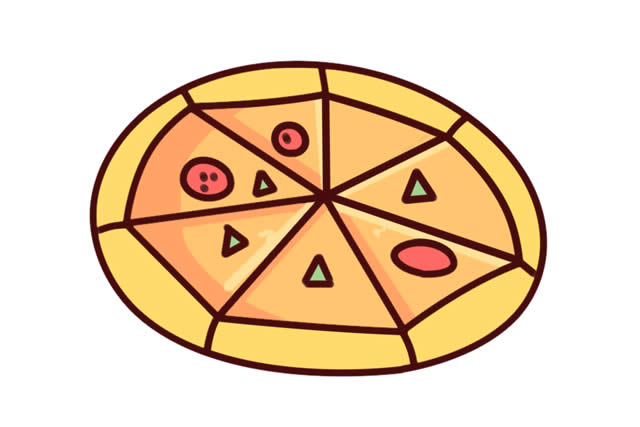 美味的披萨简笔画