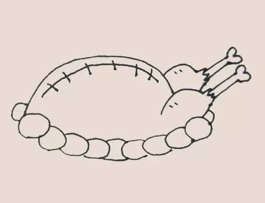 火鸡大餐简笔画步骤