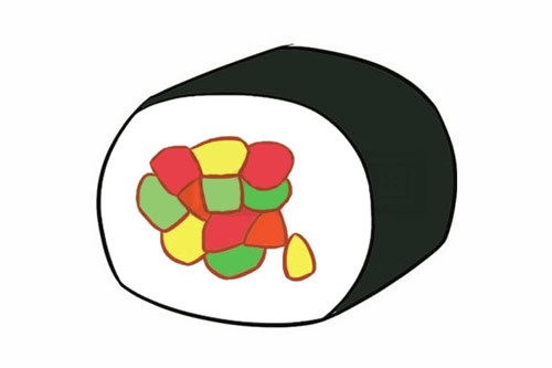 美味的寿司简笔画画法