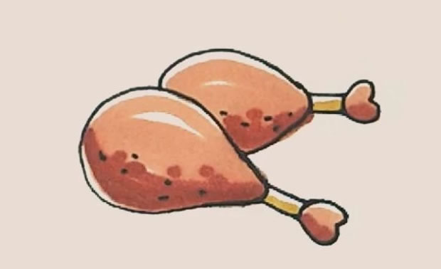 一看就会的鸡腿简笔画