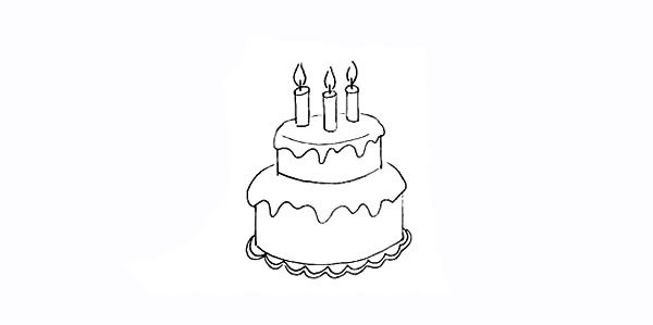 双层生日蛋糕怎么画