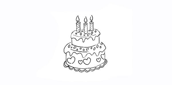 双层生日蛋糕怎么画