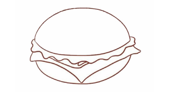 汉堡简笔画的画法 汉堡简笔画的画法