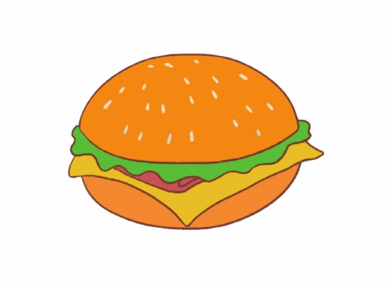 汉堡简笔画的画法 汉堡简笔画的画法