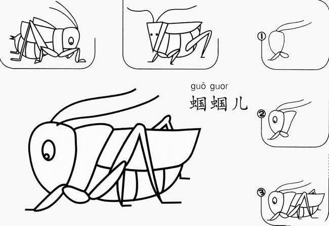 蝈蝈简笔画