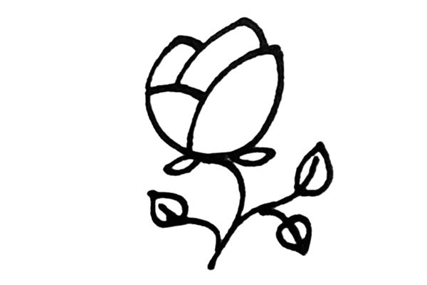 简单涂色的玫瑰花怎么画