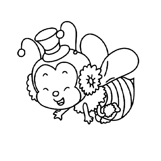 卡通的蜜蜂宝宝简笔画