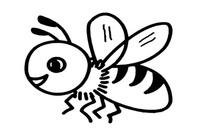 开心的蜜蜂简笔画