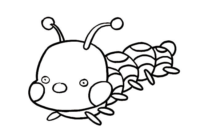 毛毛虫小宝宝简笔画