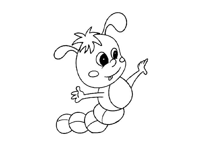 可爱的小毛毛虫简笔画