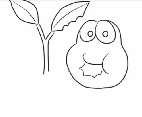 吃树叶的毛毛虫简笔画