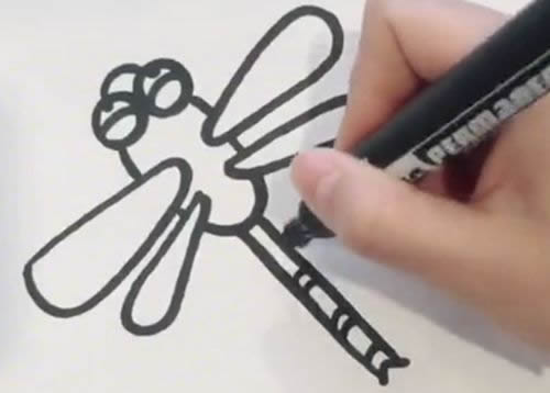 幼儿简笔画蜻蜓的画法