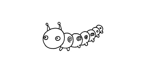 几步就完成的毛毛虫简笔画