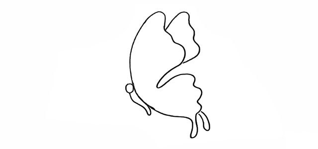 漂亮的蝴蝶和花朵简笔画