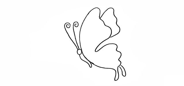 漂亮的蝴蝶和花朵简笔画