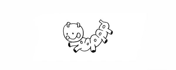 毛毛虫和树叶的简笔画