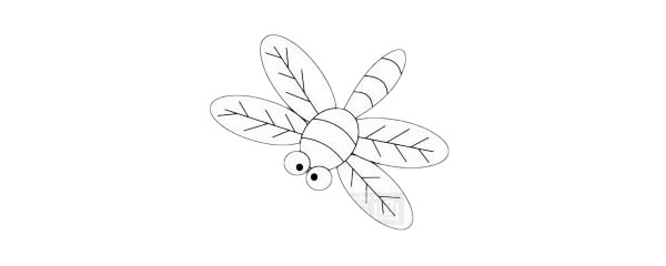 一组卡通蜻蜓简笔画