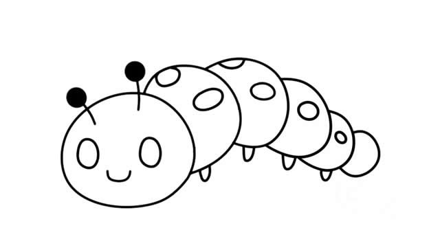 彩色的毛毛虫简笔画