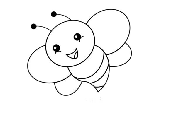 开心的蜜蜂儿童画