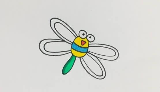 色彩斑斓的蜻蜓简笔画