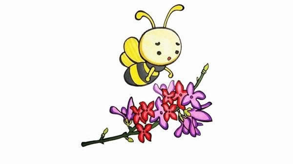 采蜜的小蜜蜂简笔画